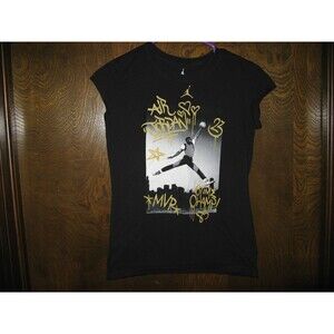 Youth Nike Air Jordan 23 MVP 6 Time Champs Black Graphic T-Shirt Size L